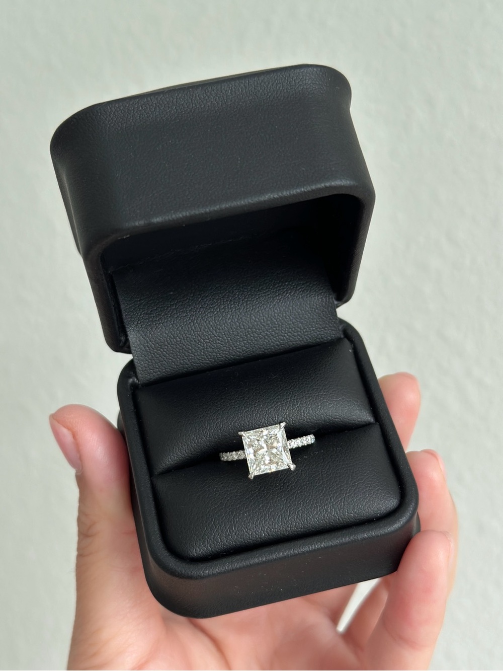 3.33 Carat Princess-Cut Diamond Engagement Ring